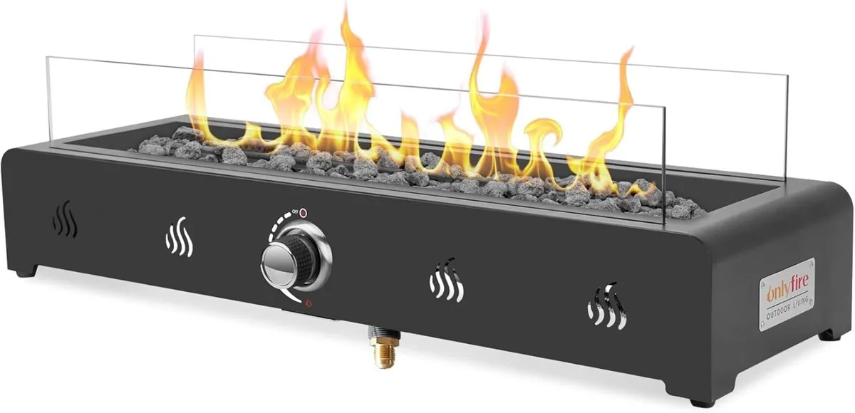 Rectangular Tabletop Gas Fire Pit 6.5KW Outdoor - Image 1