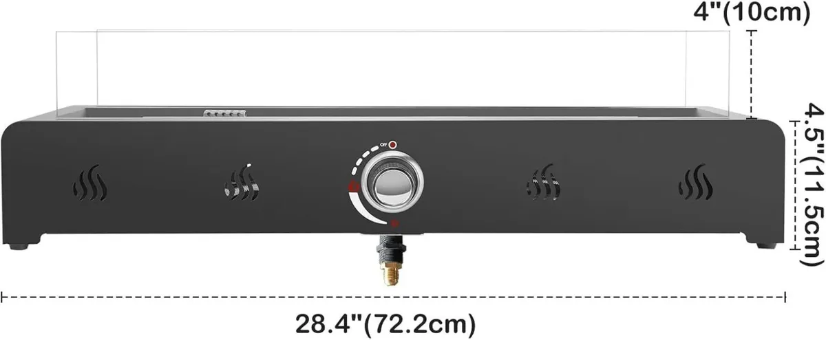 Rectangular Tabletop Gas Fire Pit 6.5KW Outdoor - Image 3