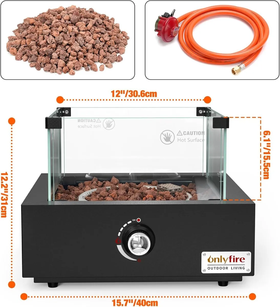 Tabletop Gas Fire Pit Outdoor Patio Heater with - Image 3