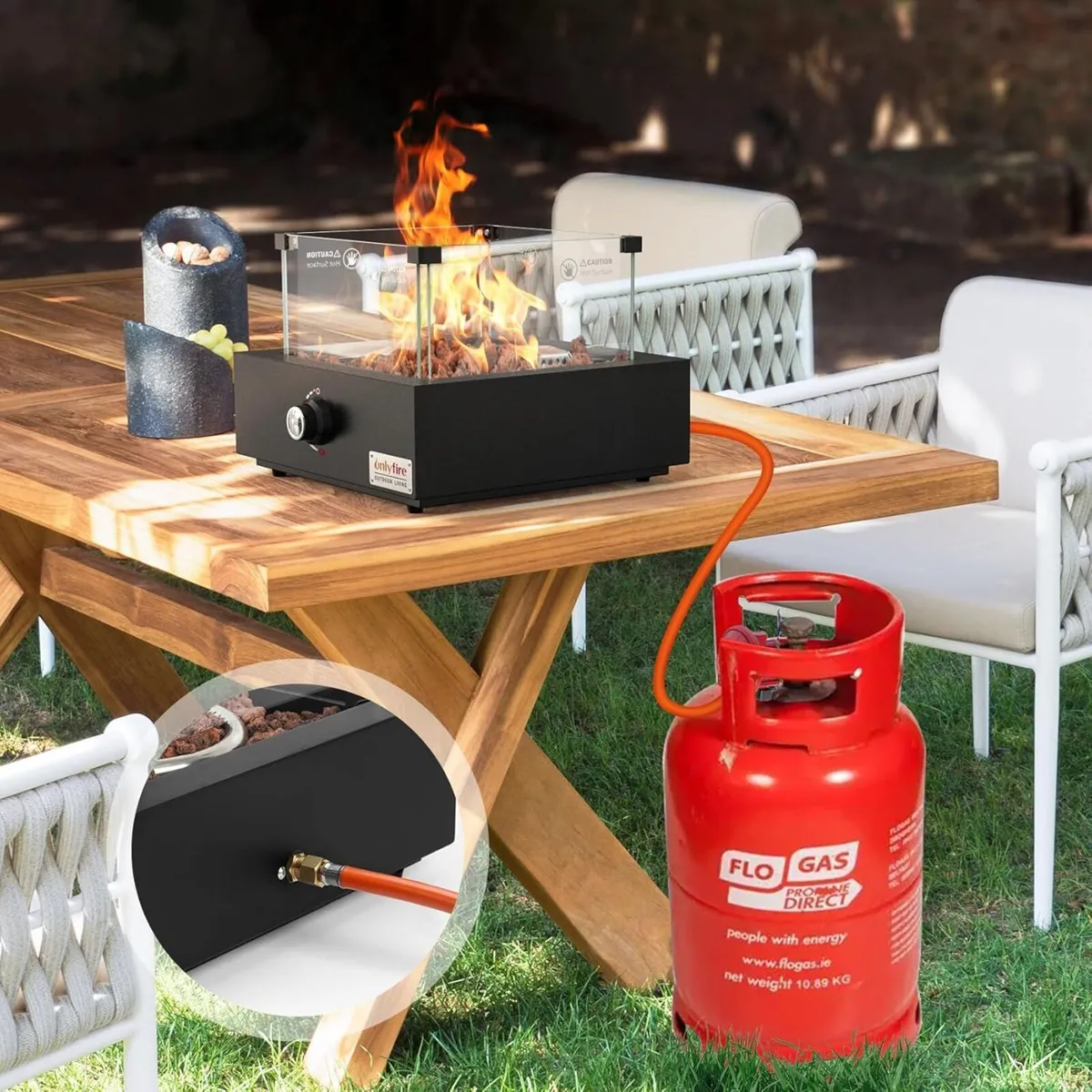 Tabletop Gas Fire Pit Outdoor Patio Heater with - Image 2