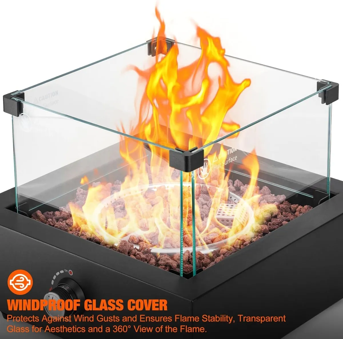Tabletop Gas Fire Pit Outdoor Patio Heater with - Image 4