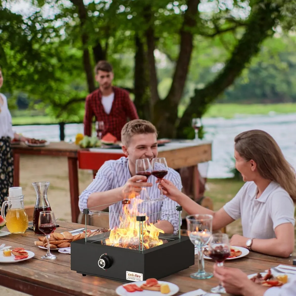 Tabletop Gas Fire Pit Outdoor Patio Heater with - Image 2