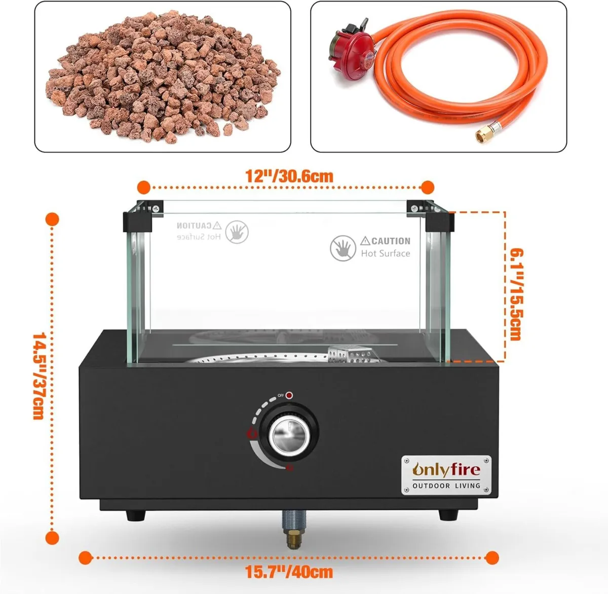Tabletop Gas Fire Pit Outdoor Patio Heater with - Image 3