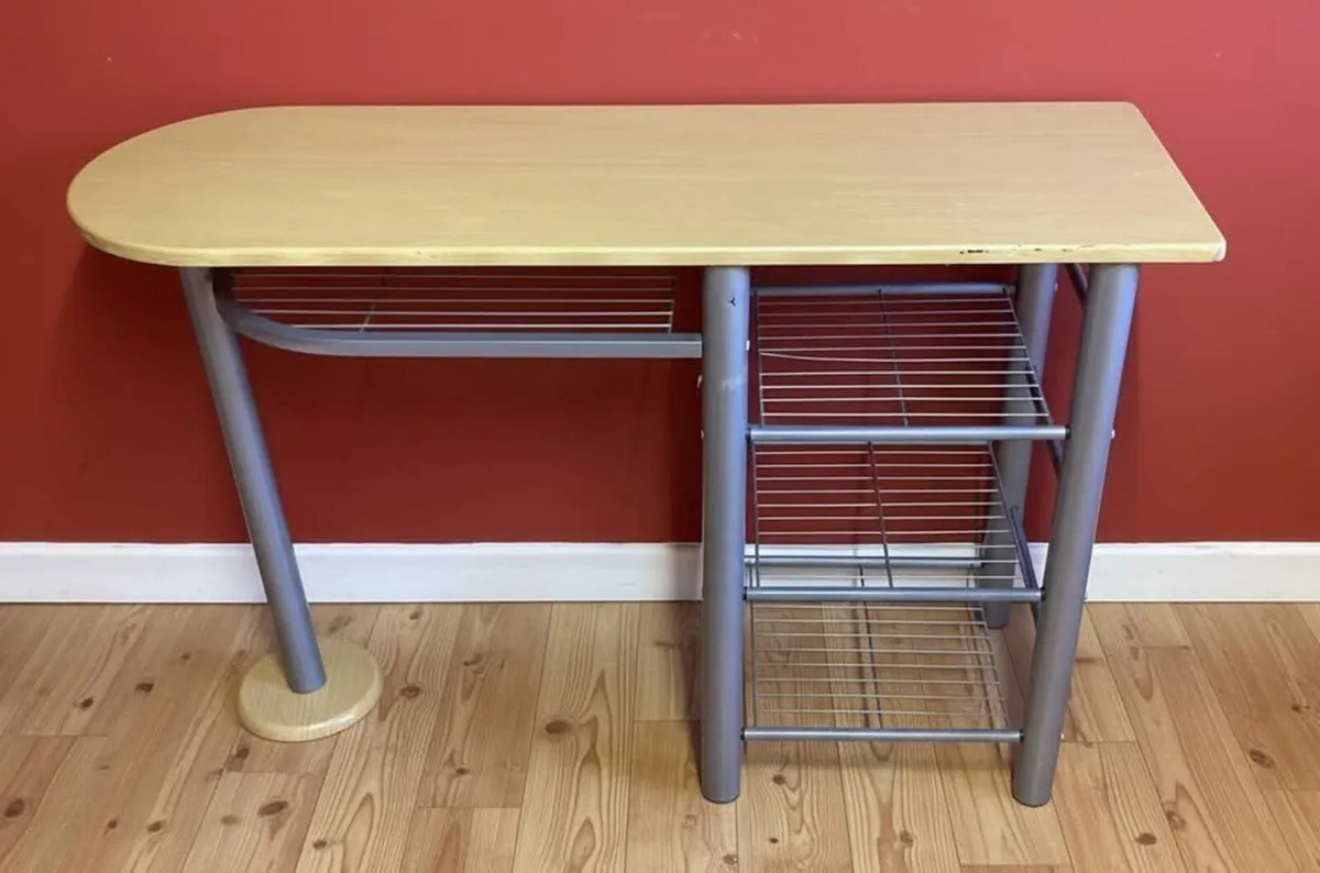 Space-Saving Table with Storage Shelves - Image 2