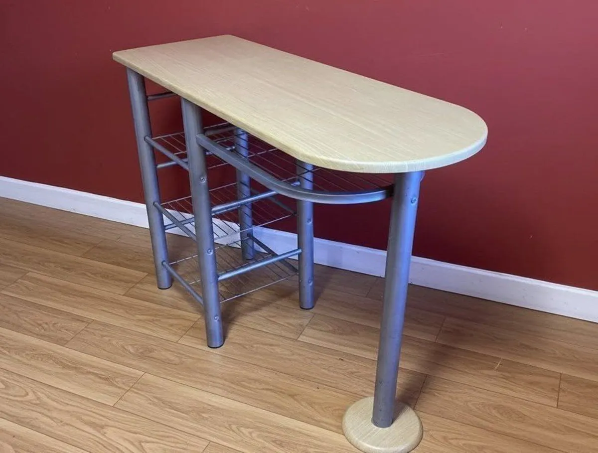 Space-Saving Table with Storage Shelves - Image 4