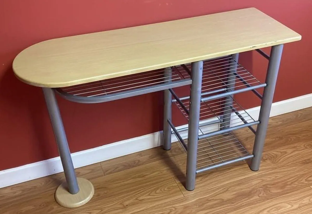 Space-Saving Table with Storage Shelves - Image 3