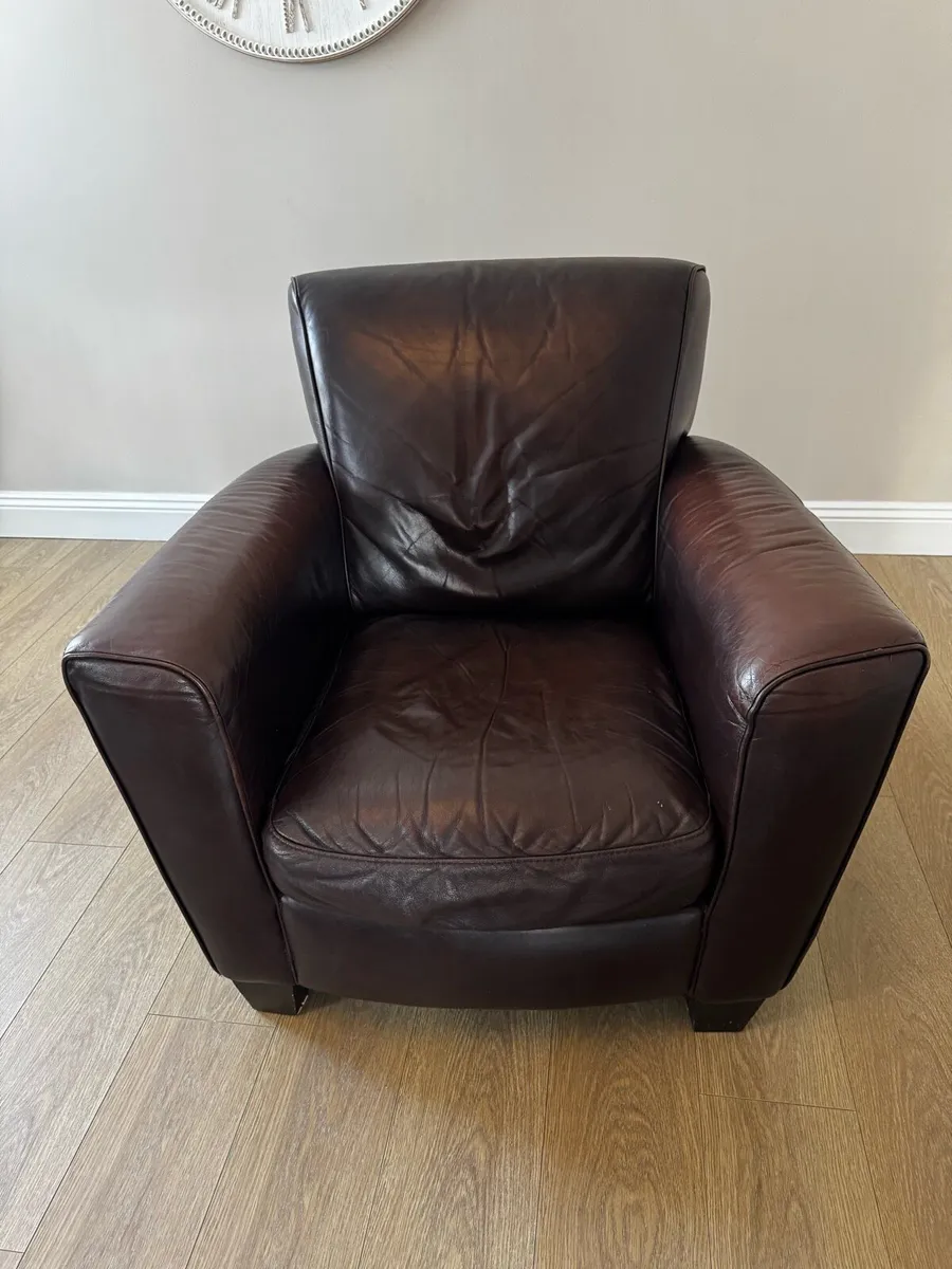 Brown Leather Natuzzi Armchair - Image 1