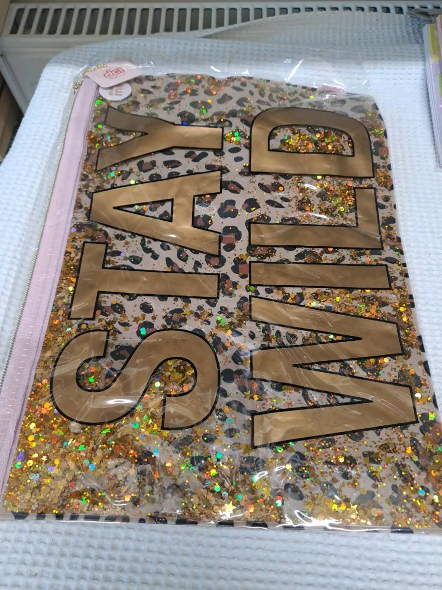 ''Stay Wild” Glitter Makeup / Toiletry Bag New - Image 1