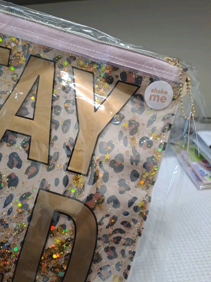''Stay Wild” Glitter Makeup / Toiletry Bag New - Image 3