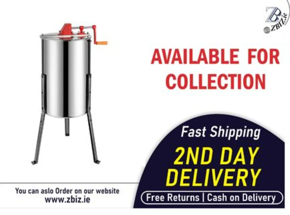 Large Stainless Steel Honey Extractor - Image 1
