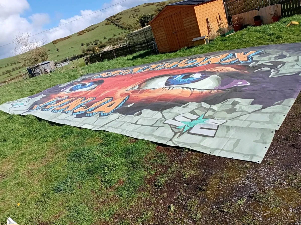 heavy duty 12x6 metre tarp stuntworkz ninja logo - Image 3