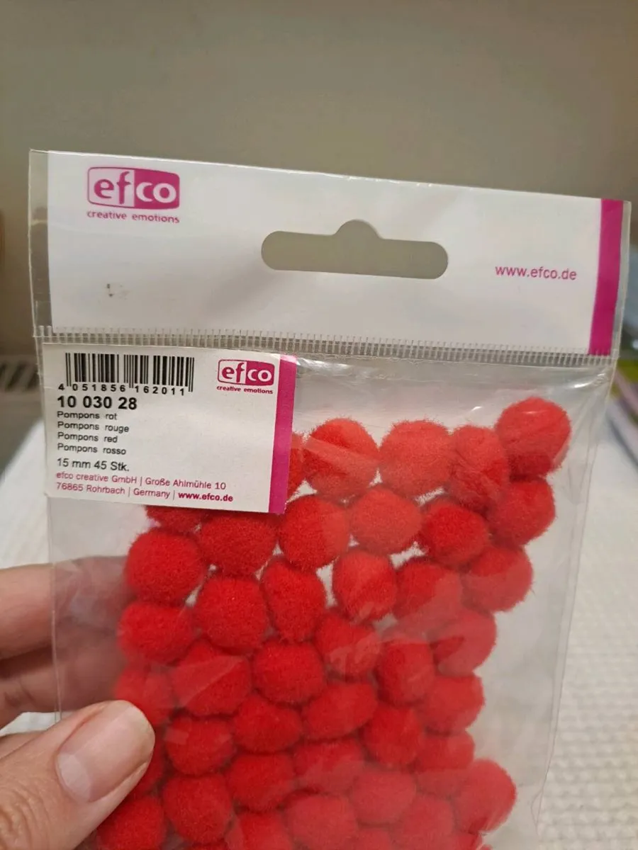 Red Craft Pom Poms – 2 Packs (New) - Image 3