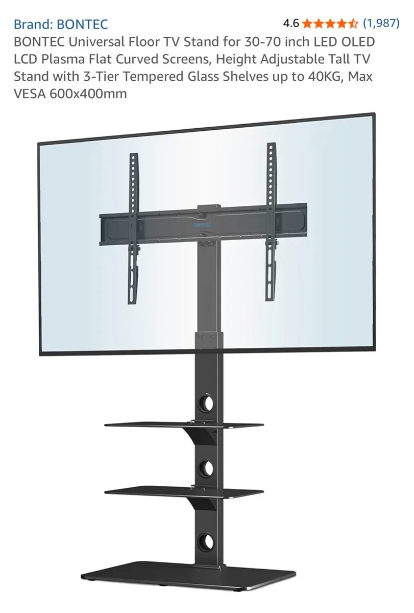 SHARP 50” smart TV, floor TV stand, SONY sound bar - Image 2