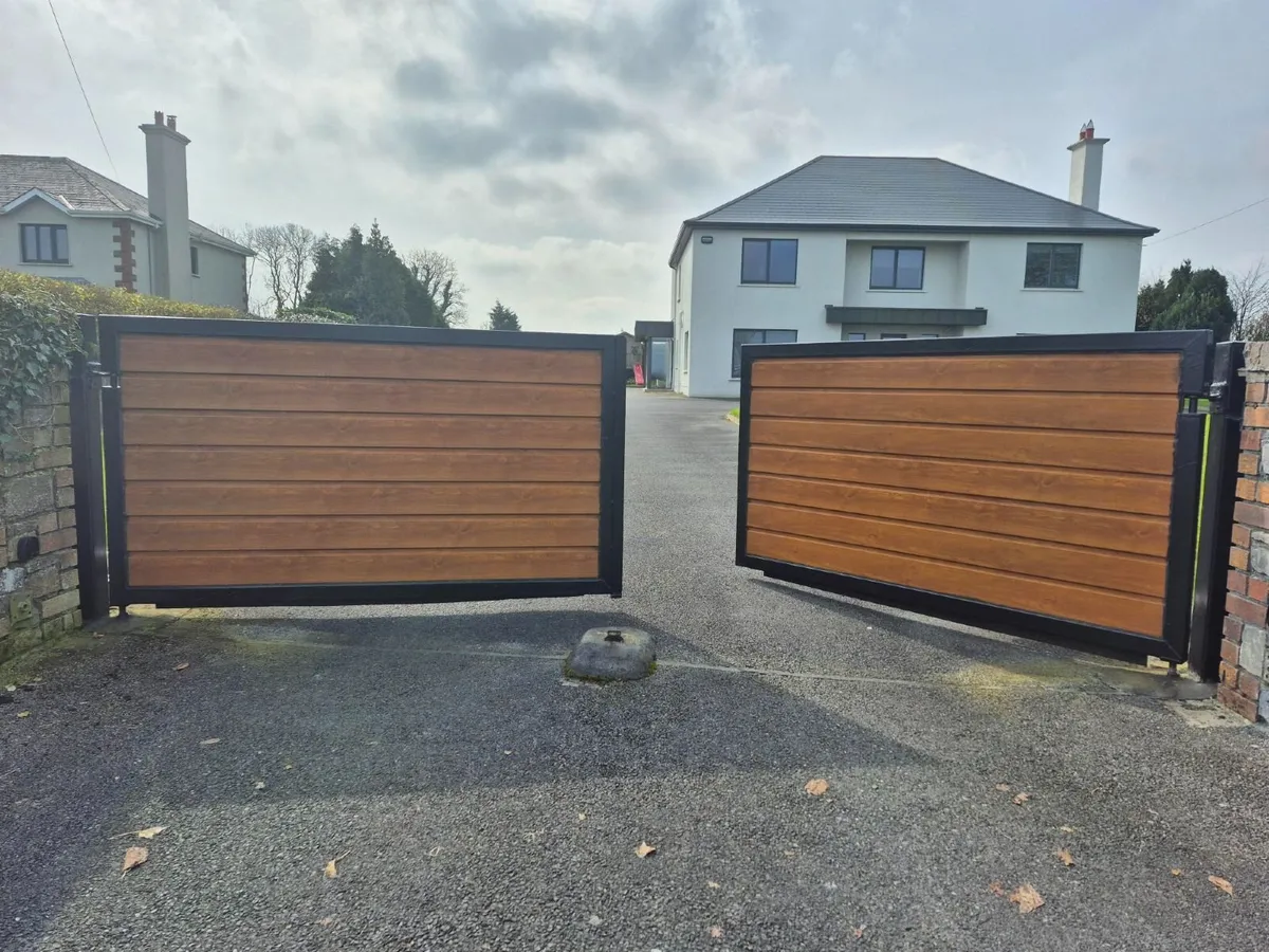 2 X Composite swing gates & electric motor system - Image 4