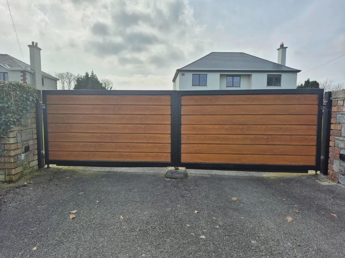 2 X Composite swing gates & electric motor system - Image 1