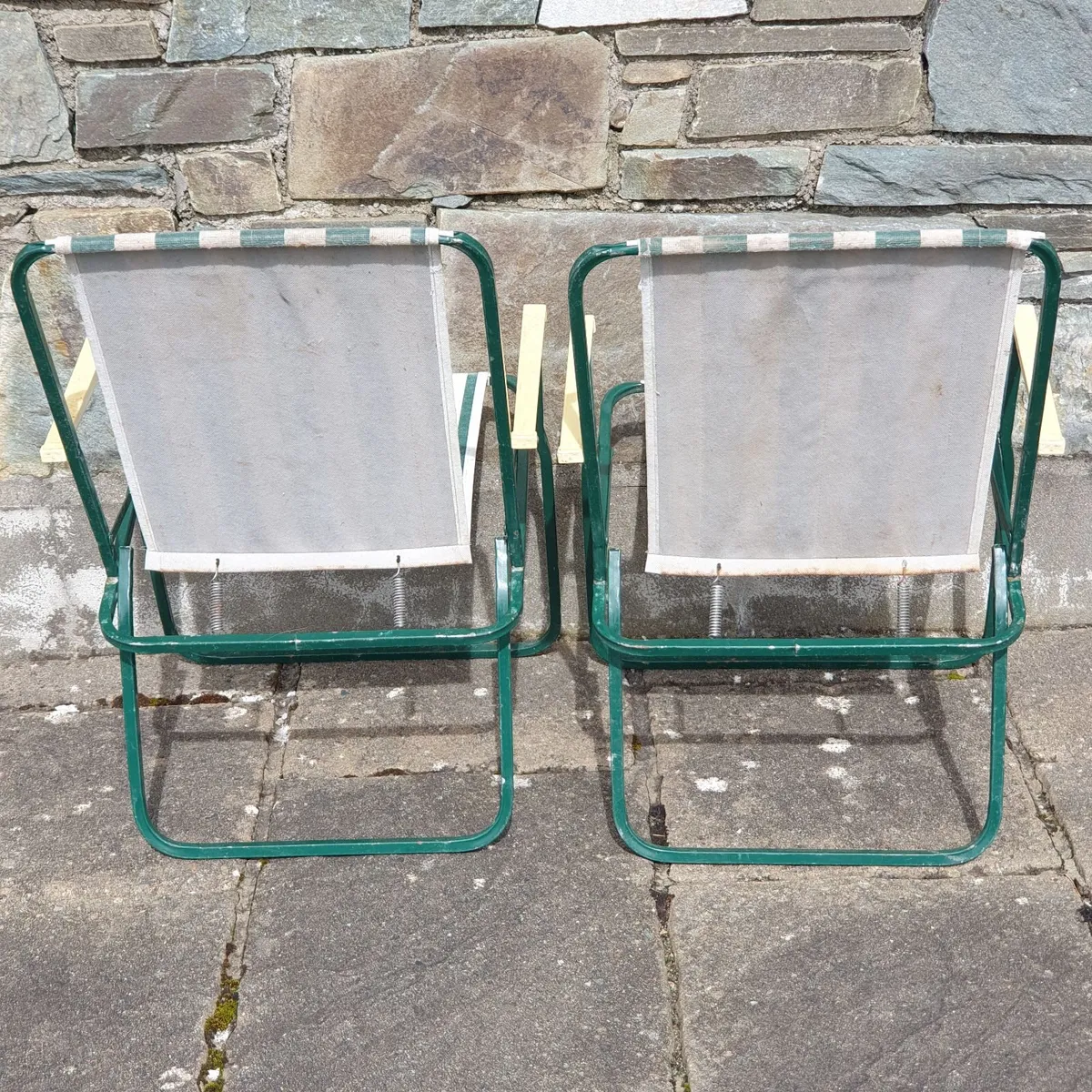 Camping chairs pair strip vintage campervan - Image 3