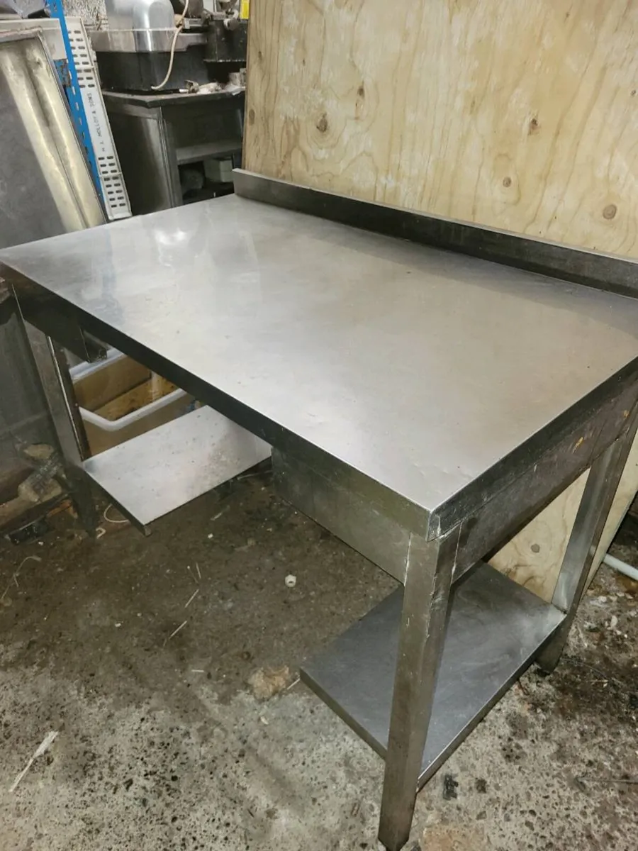 Table Stainless Steel Shelved Table - Image 1