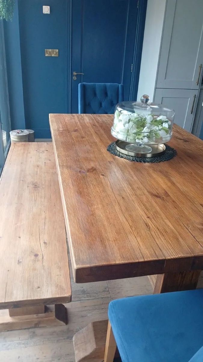 Table and 2 benches not the chairs - Image 2