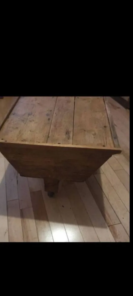 vintage industrial pitch pine coffee table - Image 2