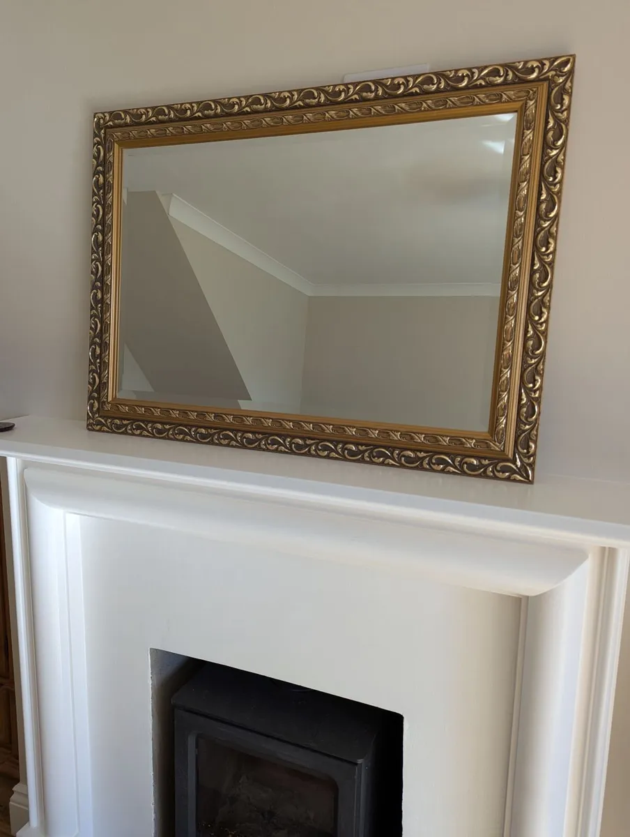 Solid Gilt Mirror With Bevelled Glass - Image 1