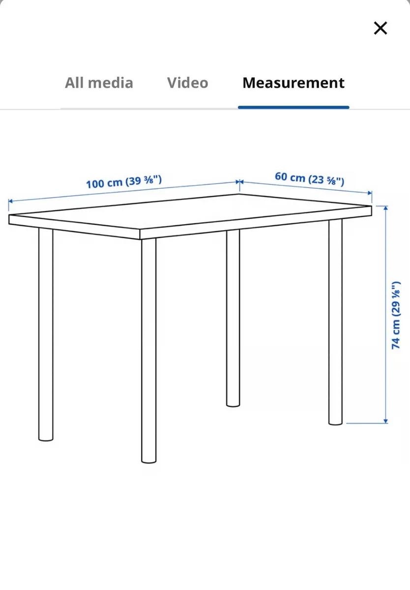 IKEA Desk – White / Black – Minimalist Home Office - Image 2