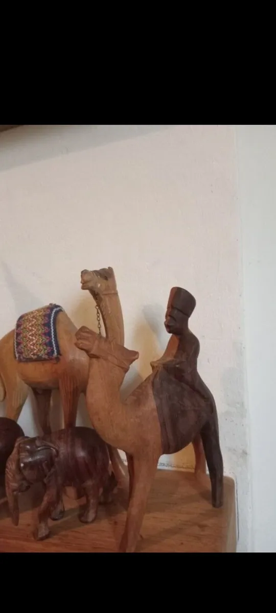 vintage hand carved besmo kenya wood animals x8 - Image 3