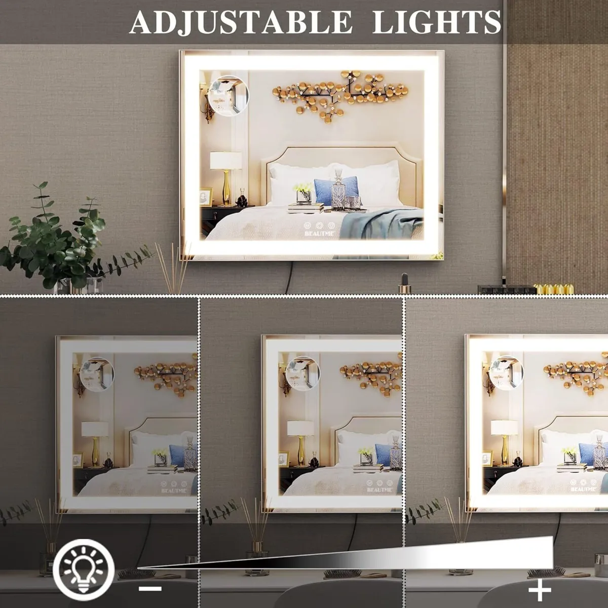 Hollywood Vanity Mirror with Lights Lighted - Image 4