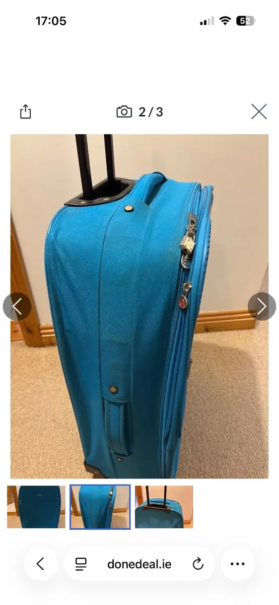 Blue Wheel Suitcase with Expander - Image 3