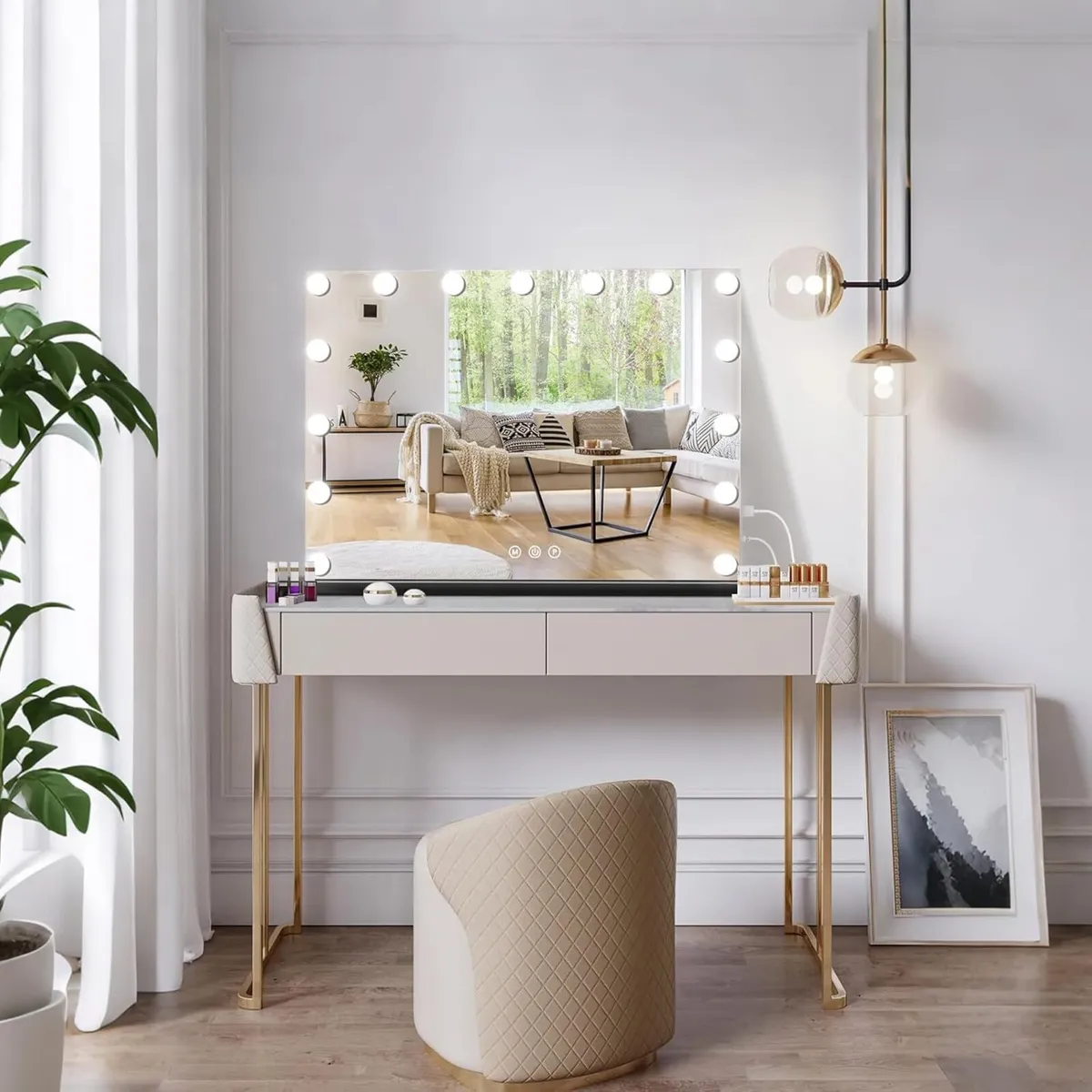 Vanity Makeup Mirror with Lights 58 x 48CM Large - Image 3