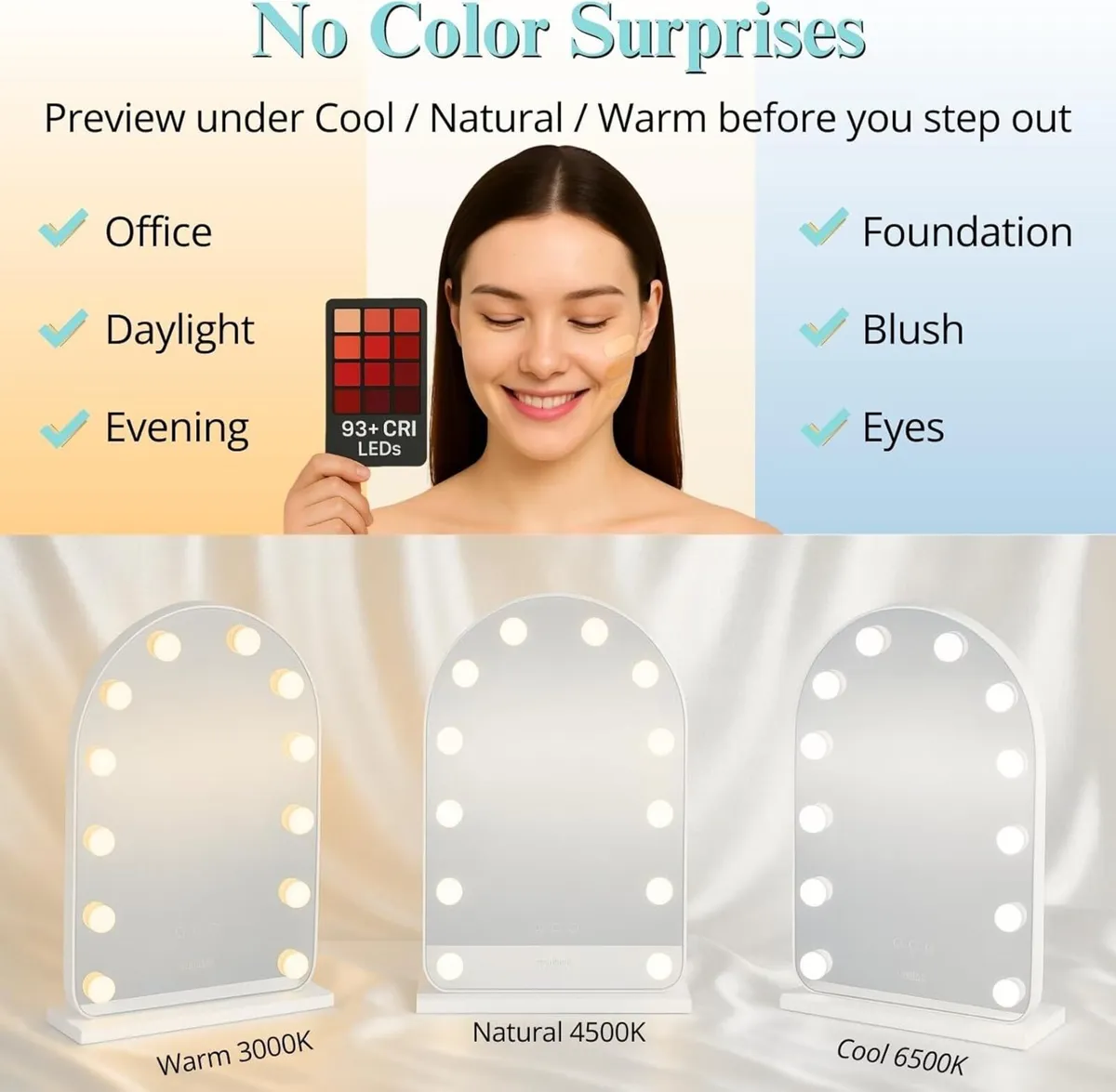 Vanity Mirror with Lights Dressing Table Lighted - Image 3