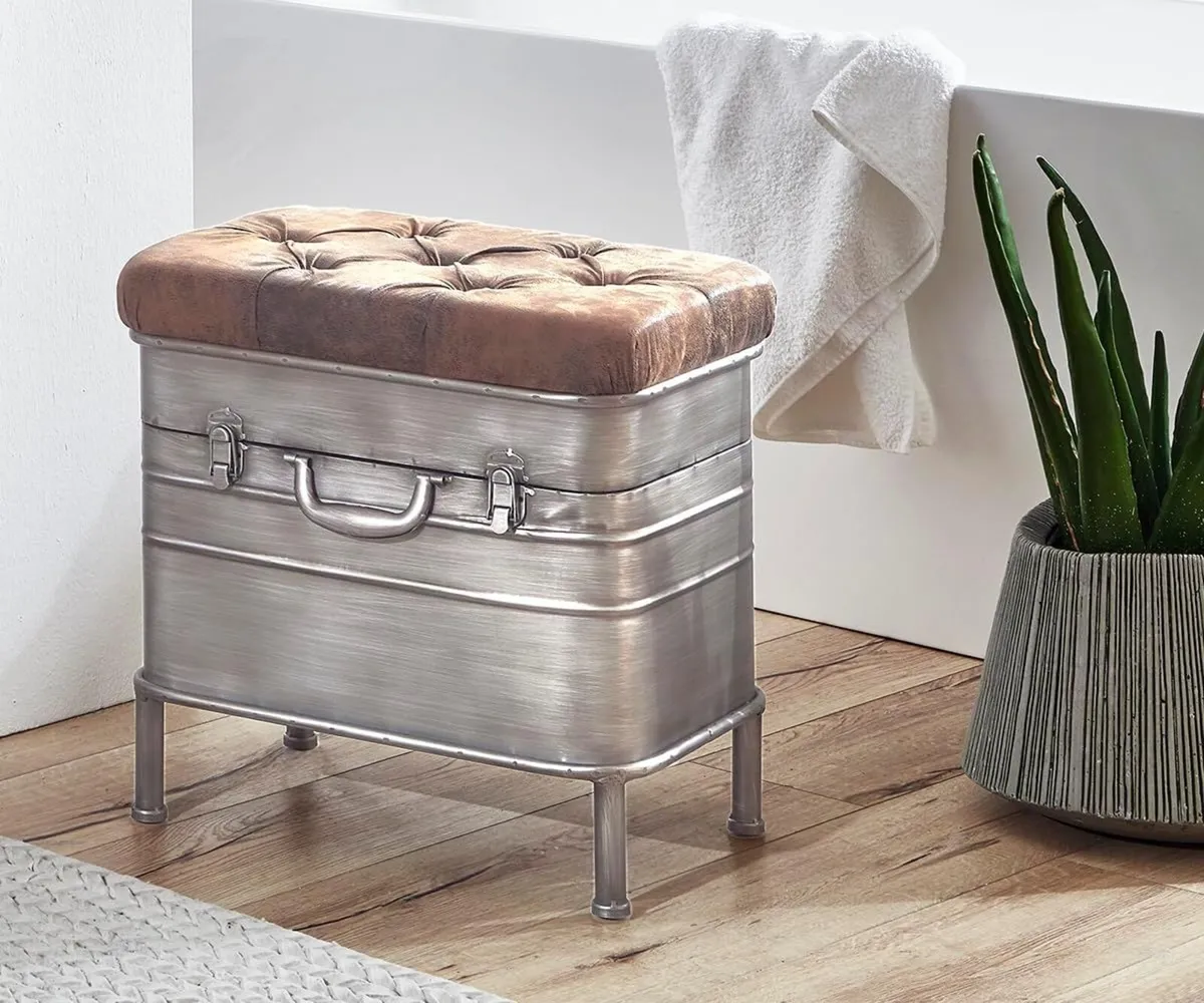 Bench Vintage Metal Fabric - Dim.: W 51 cm X H 48 - Image 2