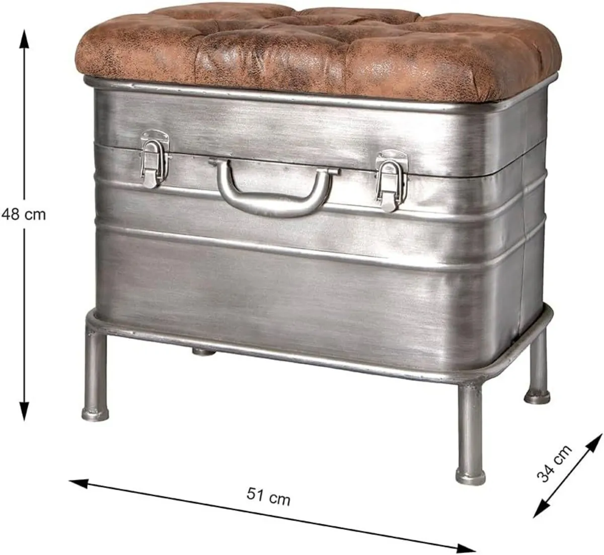 Bench Vintage Metal Fabric - Dim.: W 51 cm X H 48 - Image 3