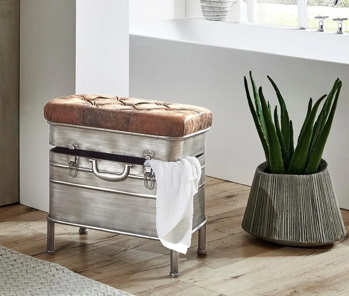 Bench Vintage Metal Fabric - Dim.: W 51 cm X H 48 - Image 4