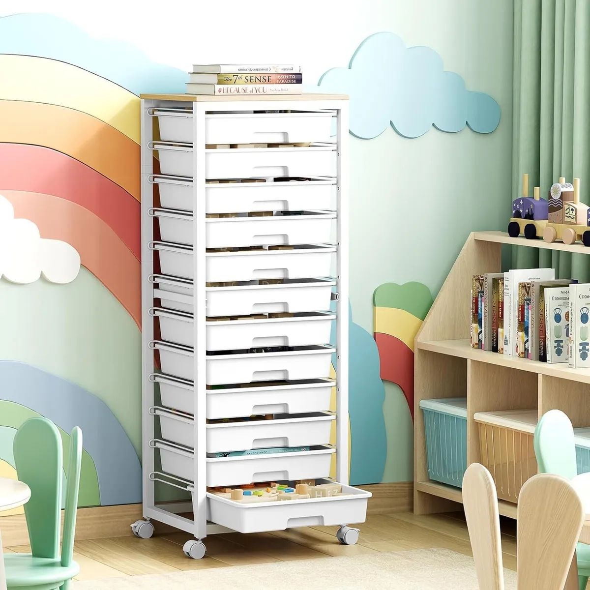 Storage Trolley with 12 Drawers Arts and Crafts - Image 2