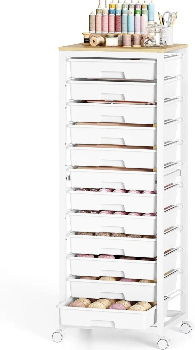 Storage Trolley with 12 Drawers Arts and Crafts - Image 1