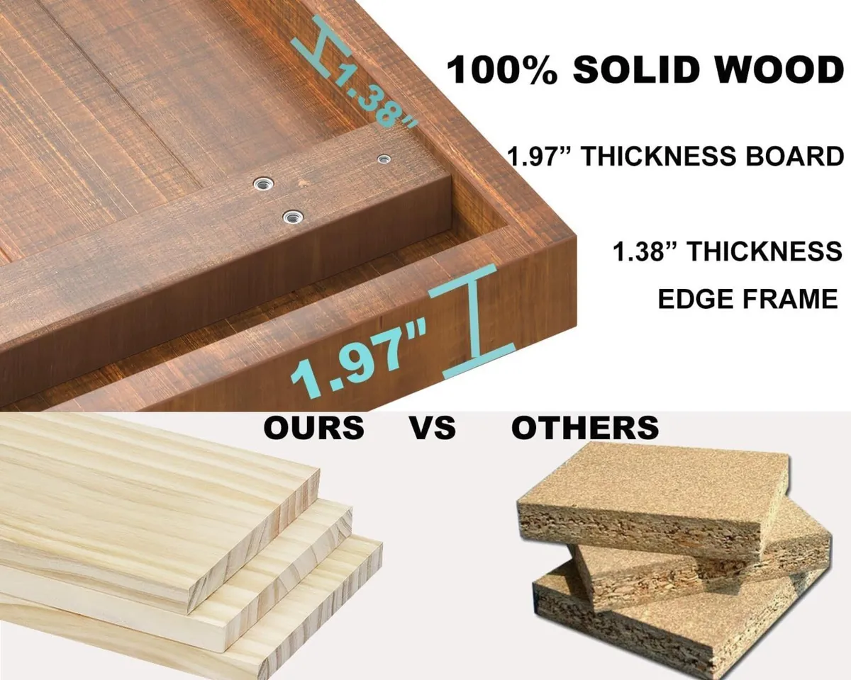 Natural Wood Coffee Table Rustic Solid Centre for - Image 2