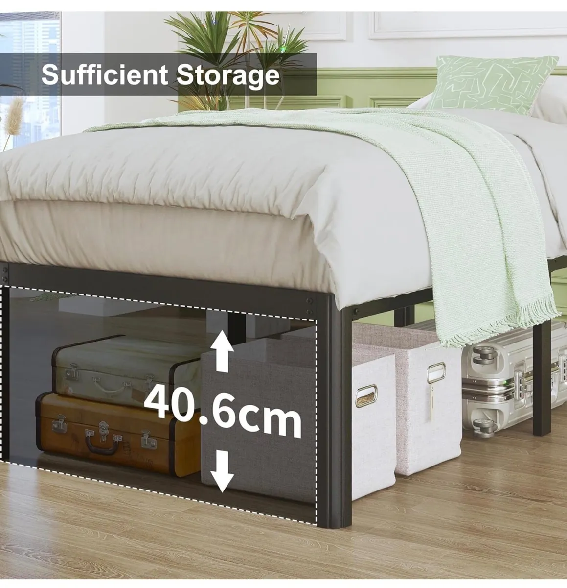 King Size Bed Frame 5ft With Rounded Corner Legs - Image 3