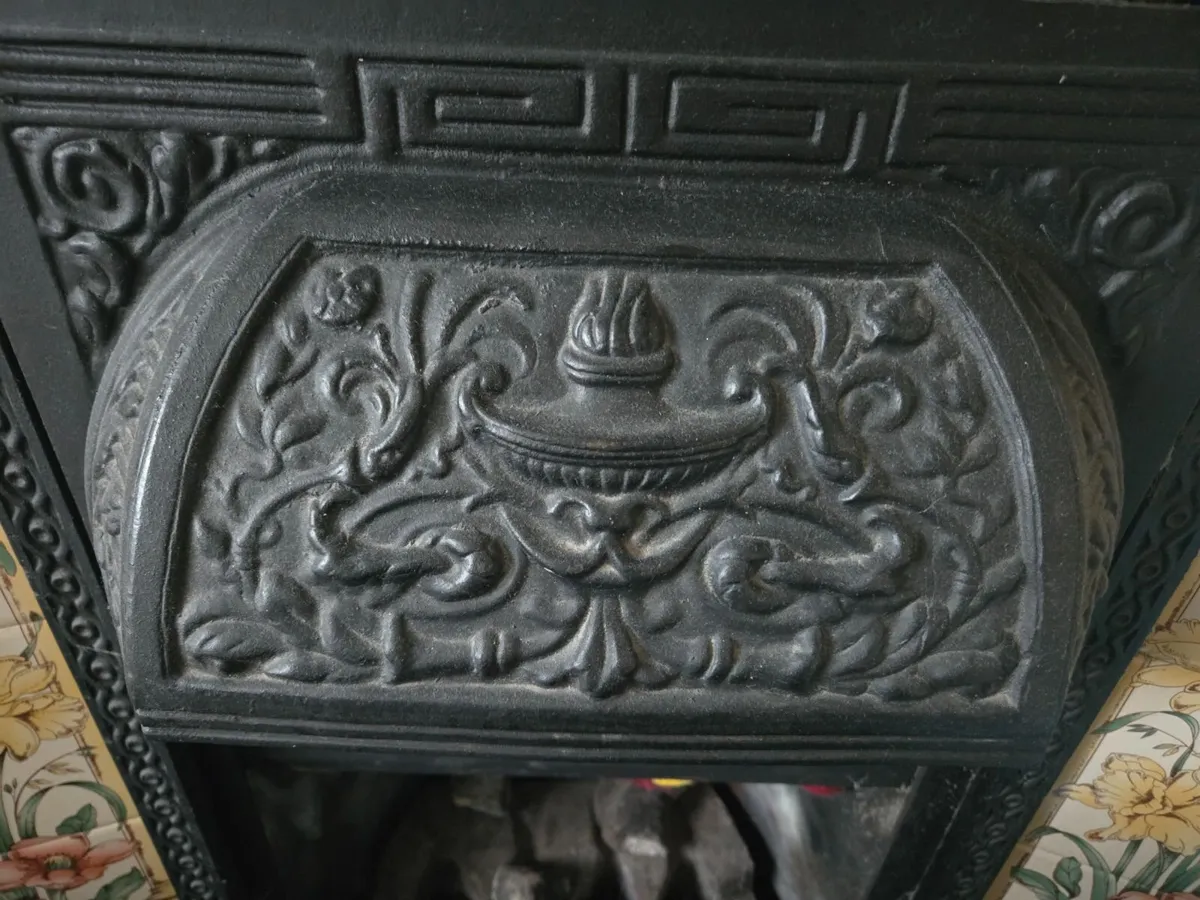 Cast Iron Gas Fireplace Insert with Hearth - Image 2