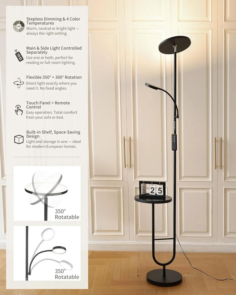 Floor Lamp for Living Room 42W Uplighter with - Image 3