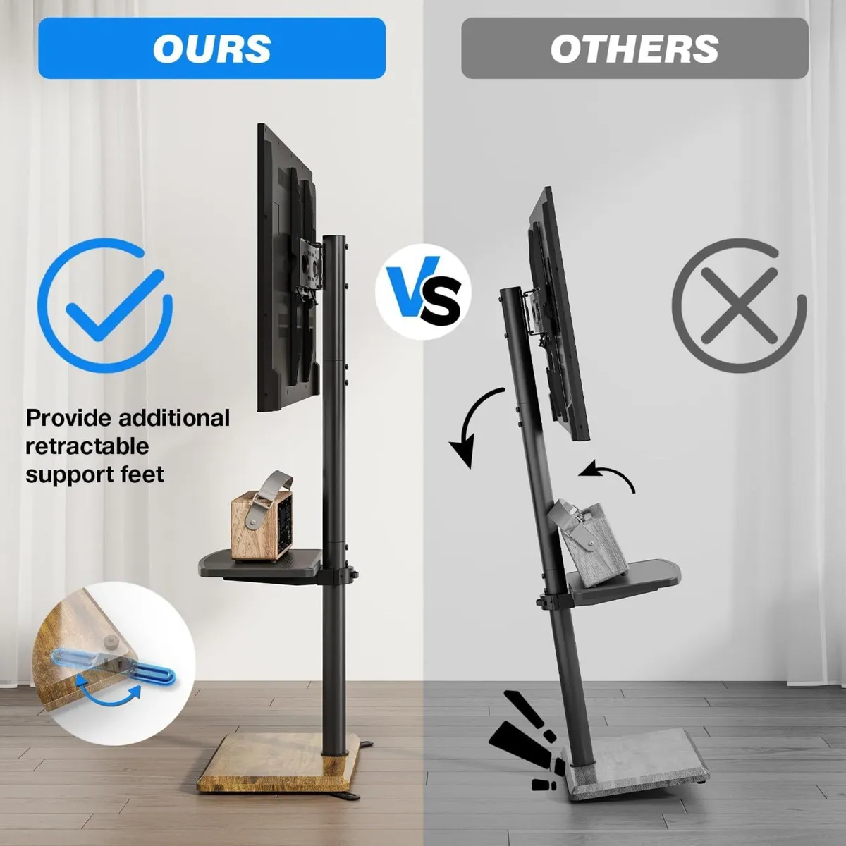 Universal Swivel TV Floor Stand with Mount for - Image 3