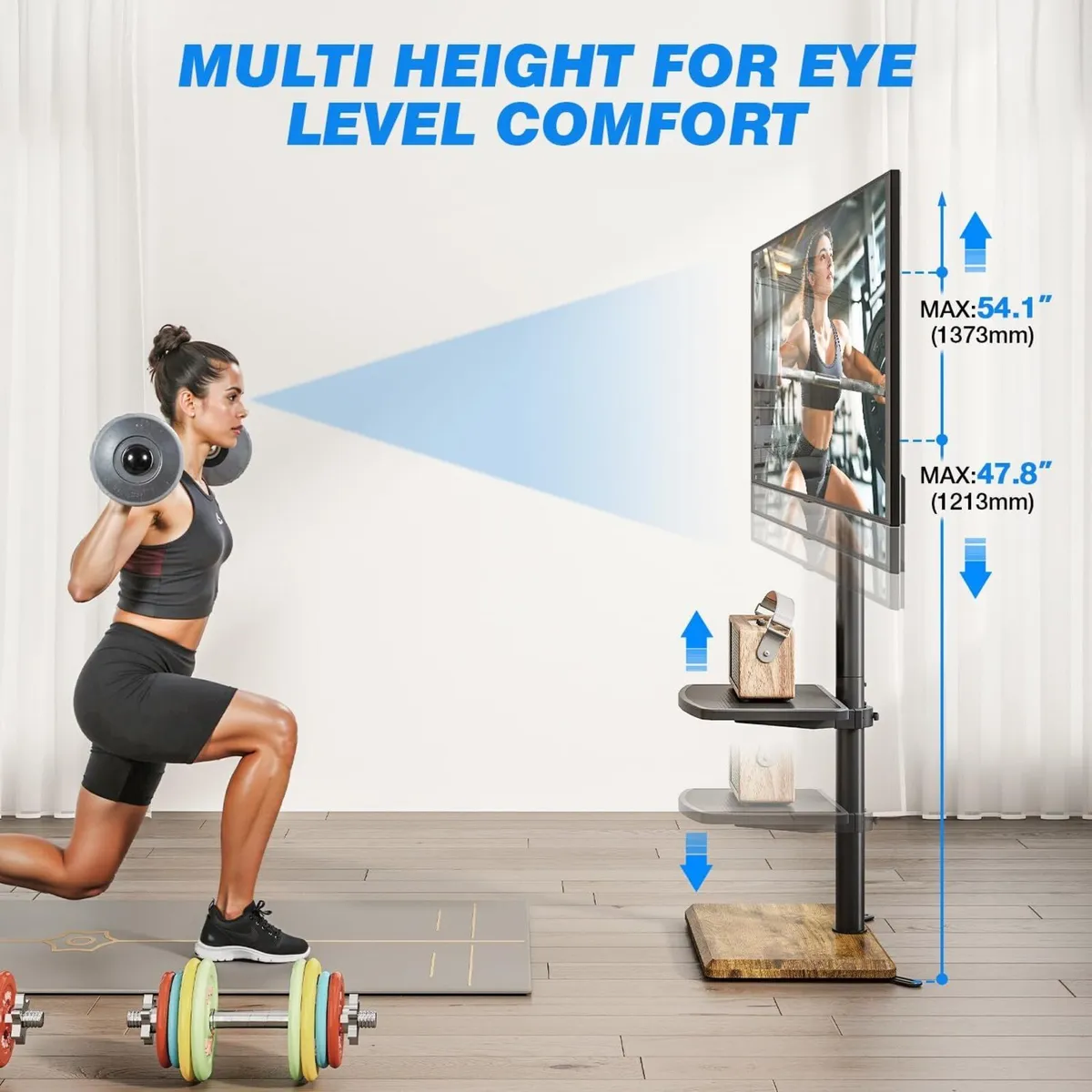 Universal Swivel TV Floor Stand with Mount for - Image 4