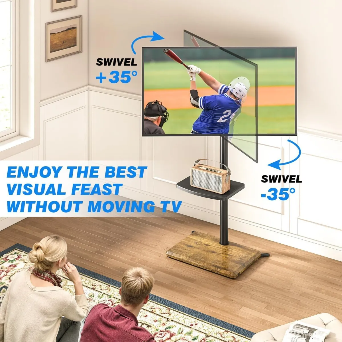 Universal Swivel TV Floor Stand with Mount for - Image 2