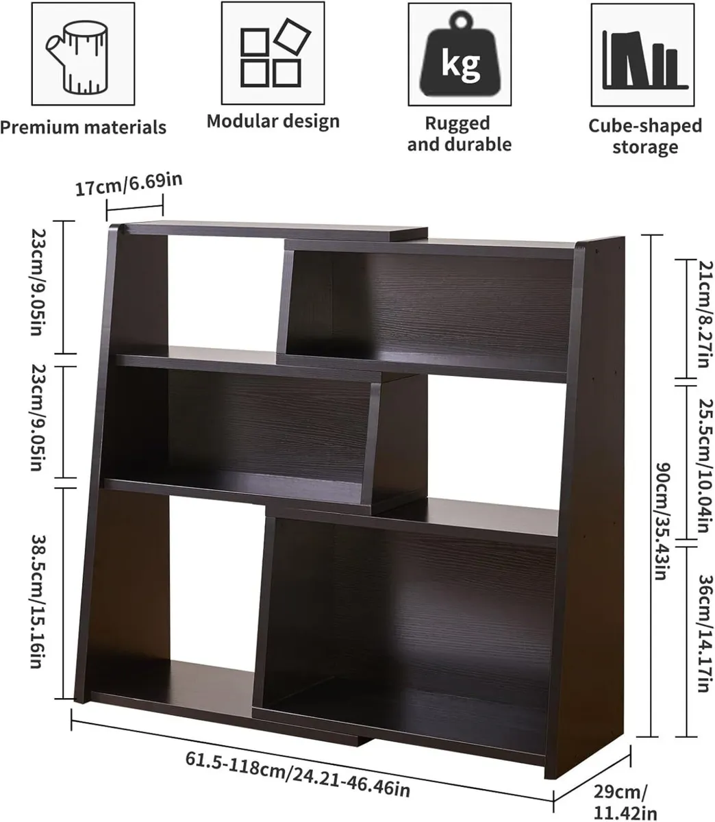 Wooden Expandable Bookcase 3-Tier Storage Shelf - Image 3