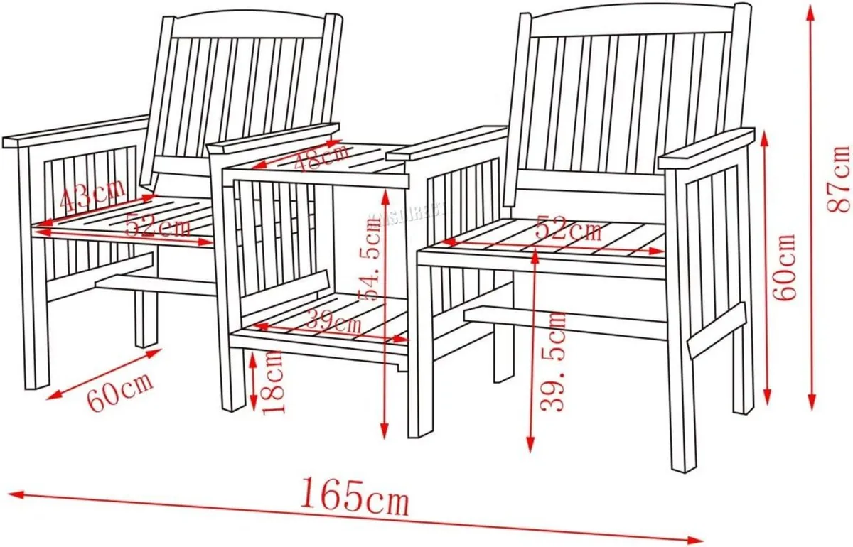BIRCHTREE Outdoor Garden Love Duo Seat Patio - Image 2