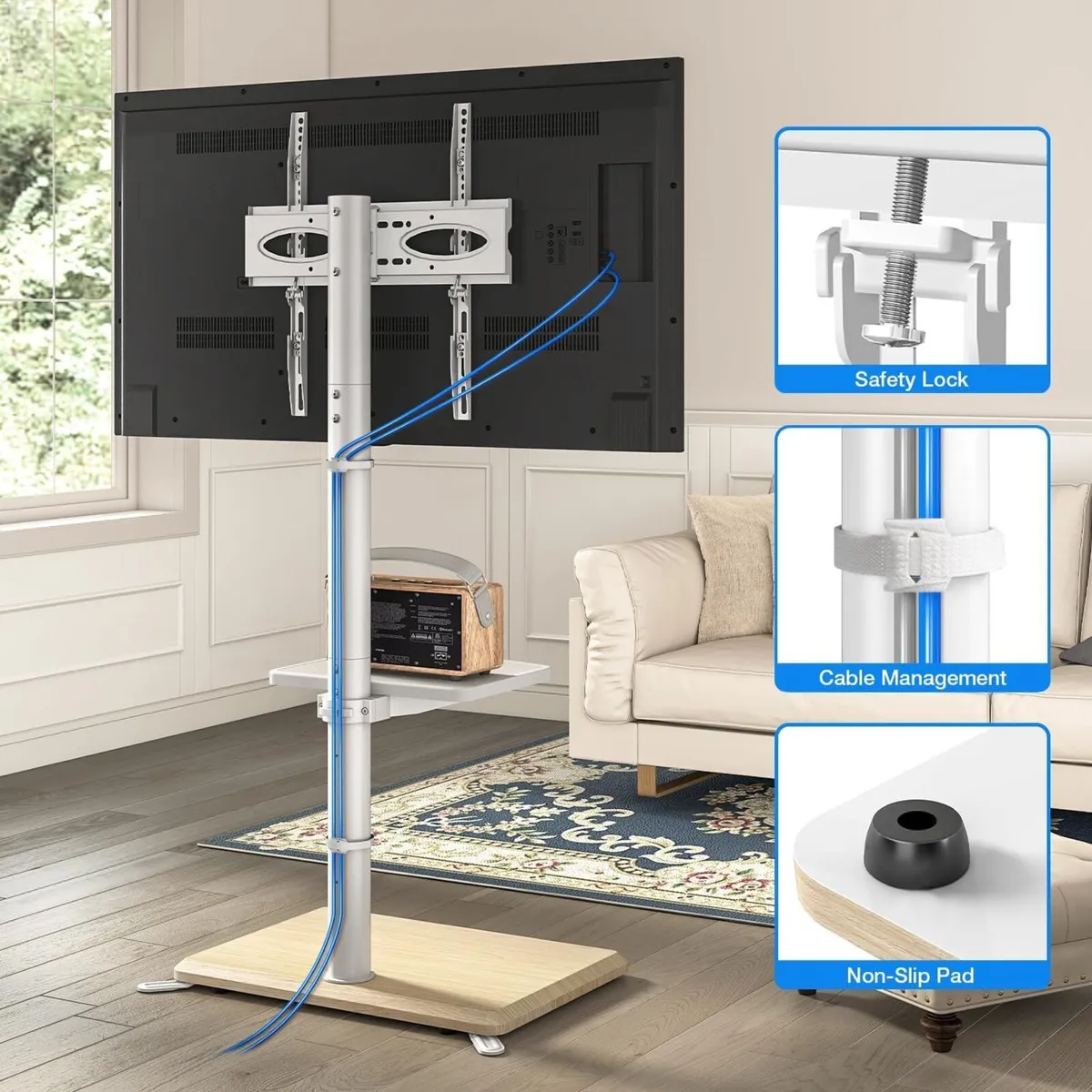 Universal Swivel TV Floor Stand with Mount for - Image 3