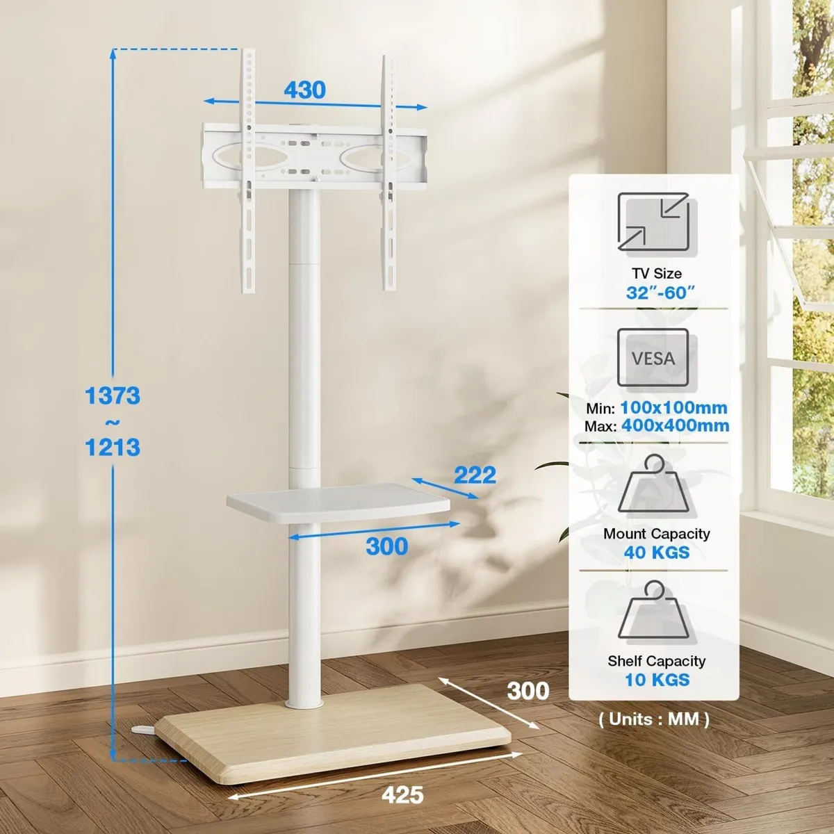 Universal Swivel TV Floor Stand with Mount for - Image 4
