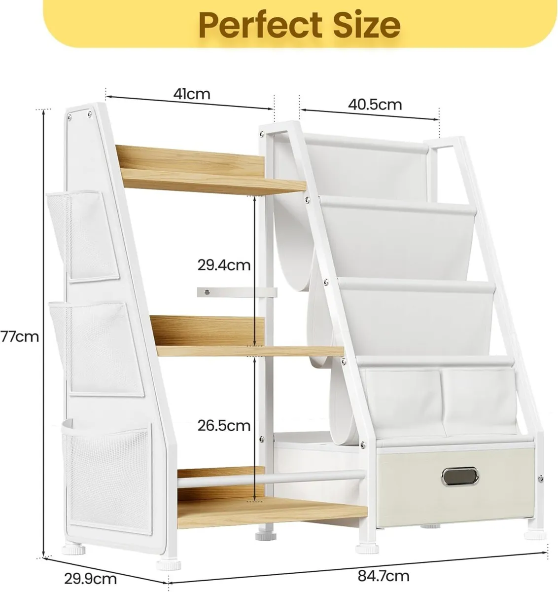 Kids Bookshelf and Toy Storage Organizer: 3-Tier - Image 2
