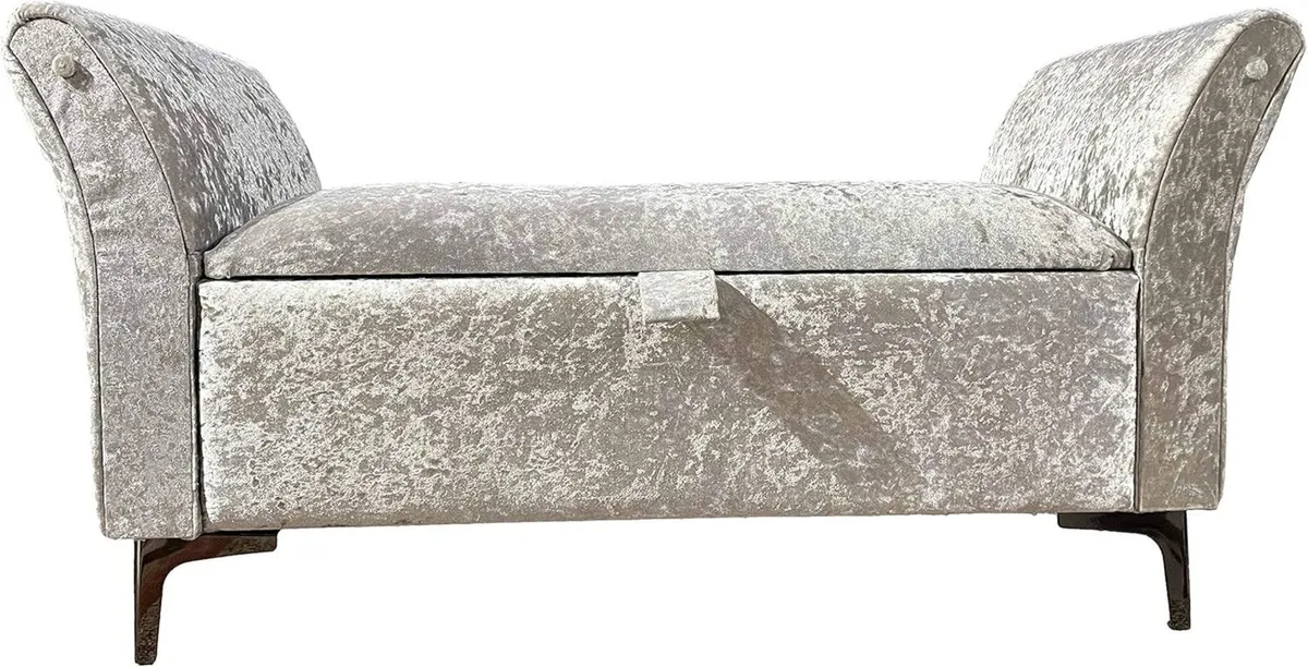 A-non Storage Ottoman Chaise Sofa (Silver) - Image 3