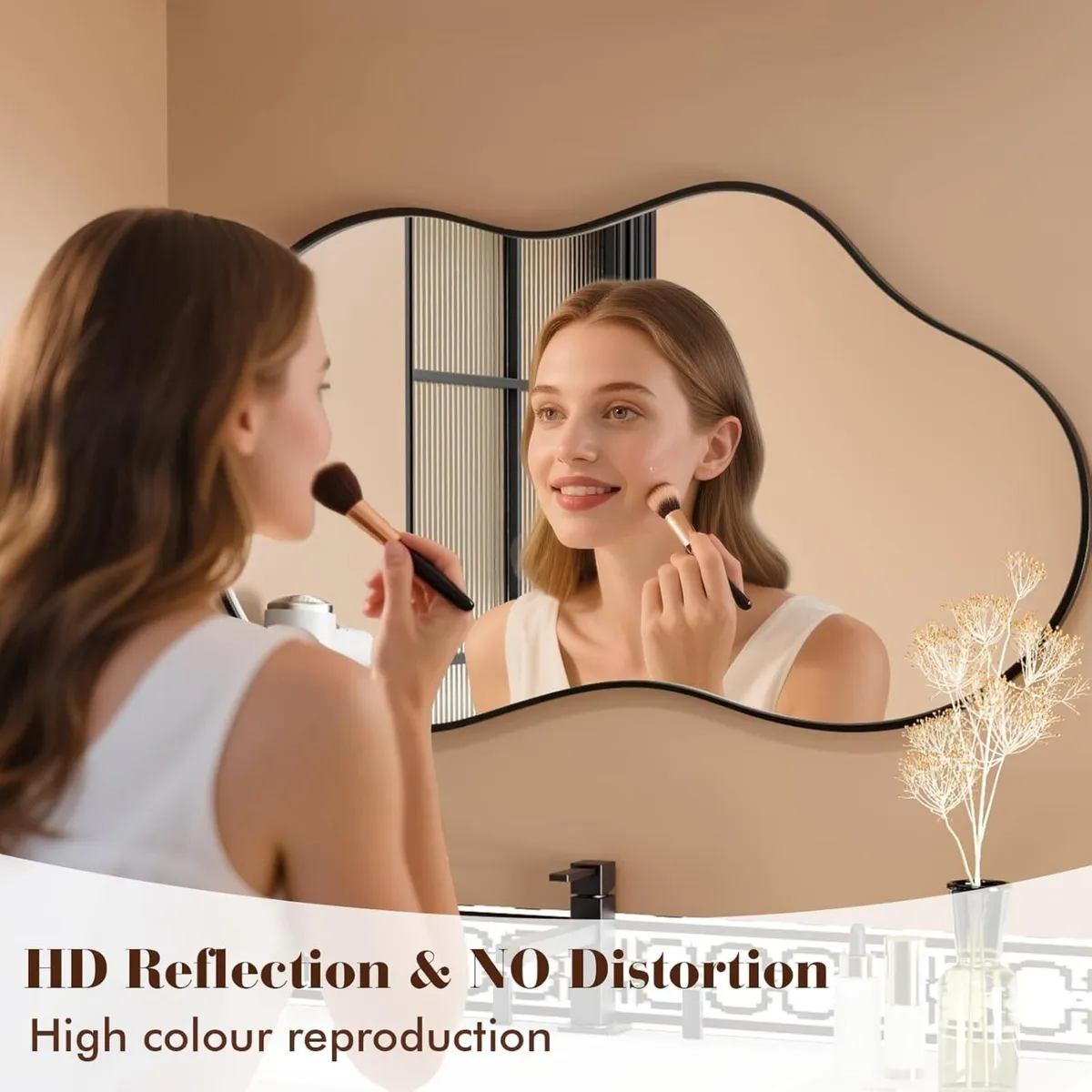 Irregular Asymmetrical Wall Mirror 60x90cm Cloud - Image 3