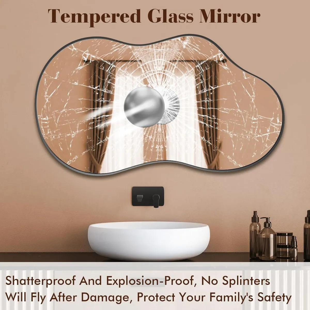 Irregular Asymmetrical Wall Mirror 60x90cm Cloud - Image 4